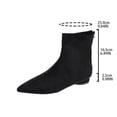 thumbnail image 6 of Chelsea Boots Women Trendy Stitching Leather Pointed Toe Low Heel Back Zipper Winter Fall Dress Ankle Booties Dark Green Size 8.5, 6 of 8