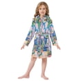 thumbnail image 6 of FORMRS Niños Bathrobe Unisex Hooded Robe Soft Plush Pajamas Sleepwear, Size 2-3T, Floral Window, 6 of 7