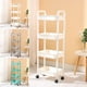 thumbnail image 1 of Organizador de 4 niveles para carrito de almacenamiento de cocina | Soporte para artículos de aseo del baño | Plástico, blanco/gris/verde, 38x26x105cm | Reposabrazos ergonómicos, estanterías, 1 of 6