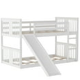 thumbnail image 5 of Harper & Bright Designs Twin Over Twin Bunk Bed with Convertible Slide and Ladder, Solid Wood Low Bunk Bed Frame, 5 of 10