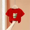 thumbnail image 2 of Rohuuque Baby Boys Girls Short Sleeve T-Shirts Toddler Summer Thin Rabbit Graphic Crewneck Tees Tops 10 Years Red, 2 of 4