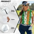 thumbnail image 5 of COEQINE 1/4 Zip Golf Shirts for Women Soft Quick Dry Fit Short Sleeve Golf Tops Flag of Ireland and Shamrock Print Moisture Wicking Polo Shirts for St. Patrick's Day, XL, 5 of 7