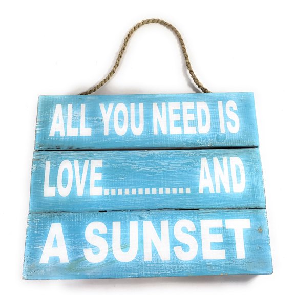 All you Need Is Love... And A Sunset Sign on Planks 12" X 9.5" | #nik3210