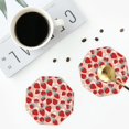 thumbnail image 4 of Pofeuu Red Strawberry Print Coasters for Drinks, 4Pack PU Leather Coasters, Bar Drink Coasters for Tabletop Protection, Furniture from Damage-Octagon, 4 of 6