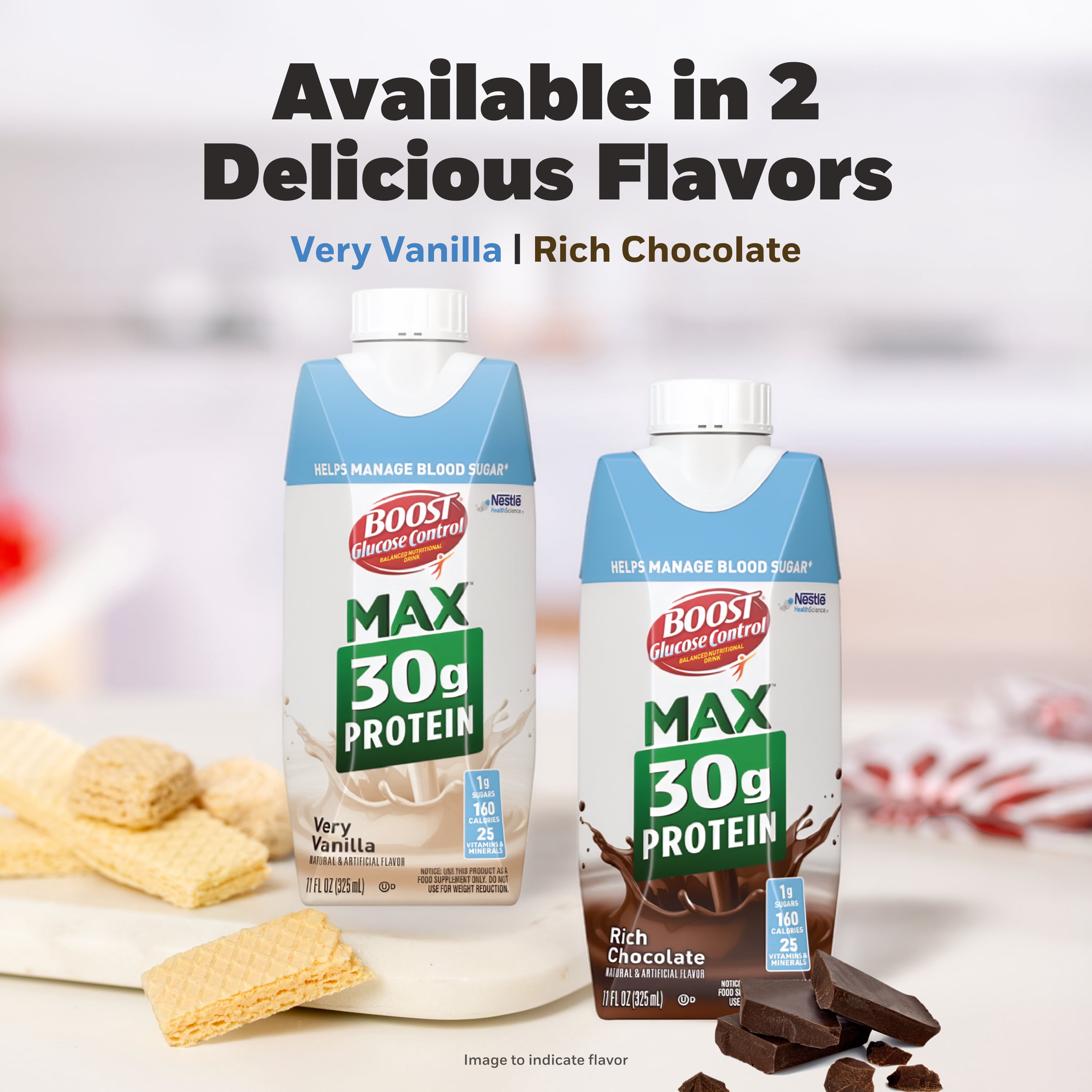 BOOST Glucose Control Max 30g High in Protein Nutritional Drink Shakes, Very Vanilla, 11 fl oz, 4 Pack