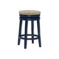 thumbnail image 3 of Morgan 25" Backless Counter Stool with Swivel, Navy Blue with Natural Rush, 3 of 9