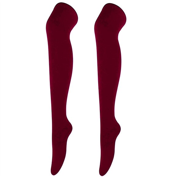 Outfmvch Womens Socks Christmas Socks 1 Pairs Women'S Fashion Solid Color Over The Knee Long Socks High Socks Socks Red One Size