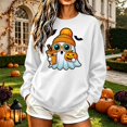 thumbnail image 2 of Enjoytime Halloween Crew Neck Sweatshirts Women Casual Pullover Sweatshirt Fall Cute Ghost Graphic Long Sleeve Plus Size Tops, 2 of 5