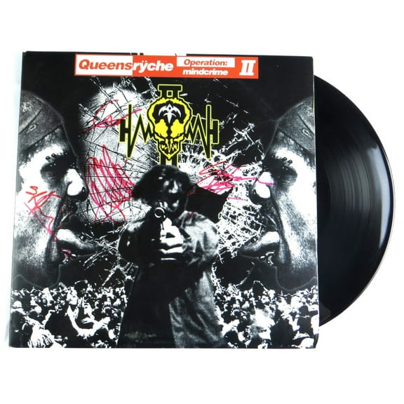 Queensryche Band Signed Autographed Record Album Tate Jackson Wilton PSA Q70291