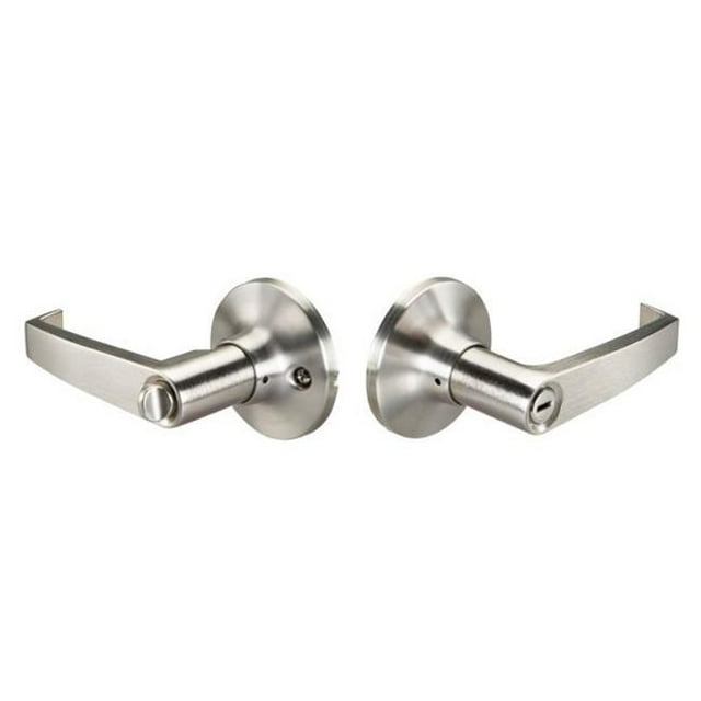 Yale YR23EDADA619 Residential Edge Privacy Push Button Lock with Edisto Lever, Satin Nickel