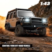 1:43 Scale RC Rock Crawler with App-Controlled, 2.4G 4WD Full Proportional Off-Road RC Monster Truck with Rechargeable Battery & LED Lights, RC Climbing Car for Hobbyists
