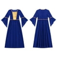 thumbnail image 2 of iiniim Kids Girls Medieval Princess Costume Long Flared Sleeve High Waist Maxi Dress Halloween 6-16 A Royal Blue 12, 2 of 7