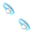 thumbnail image 4 of sweethay Collar colorido Gargantillas de cuero de clavícula de Halloween de estilo japonés multicolor Gargantilla de corazón de diseño simple Azul Azul claro 2piezas sweethay CBP038105, 4 of 6