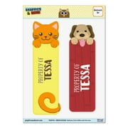Tessa Orange Cat and Dog Set of 2 Glossy Laminated Bookmarks
