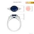 thumbnail image 5 of ANGARA Natural 3.3 Ct Sapphire Ring with Trio Diamond Accents in 14K White Gold for Women (Size-10x8mm) | September Birthstone, Anniversary, Jewelry Gift for Women | Natural Sapphire Ring, 5 of 10