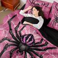 thumbnail image 4 of Feelyou Romantic Gothic Animal Twin Bedding Sets 7-Piece, Pink Spider Web Bedding Comforter Set, Teens Kids Boys Girls Reversible Sheet Sets, Luxury Bedroom Decor, 4 of 8