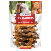 PUR LUV K9 Kabobs Triple Flavor & Sweet Potato Stick Treats for Dogs, 12 Ounces
