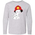 thumbnail image 3 of Inktastic Fireman Dog, Dalmatian, Dog With Fireman Helmet Long Sleeve Youth T-Shirt, 3 of 5