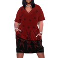 thumbnail image 1 of Vestido de verano holgado con bolsillos para mujer ropa informal con estampado de estrellas nocturnas color marrón, 1 of 7