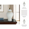 thumbnail image 4 of Elegant Ceramic Jar for Living Room Decor - Modern Textured Finish Accents for Home Styling - Decorative Flower Vase for Room, Bedroom, House, Office, and Table Interior Display- 15", White & Gold, 4 of 12