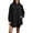Black, variant on Hueoook Womens Hoodies Pullover Trendy Crew Neck Loose Plus Pocket Long Sleeve Hooded Curved Hem Home Casual Hoodie Dress Black 2X