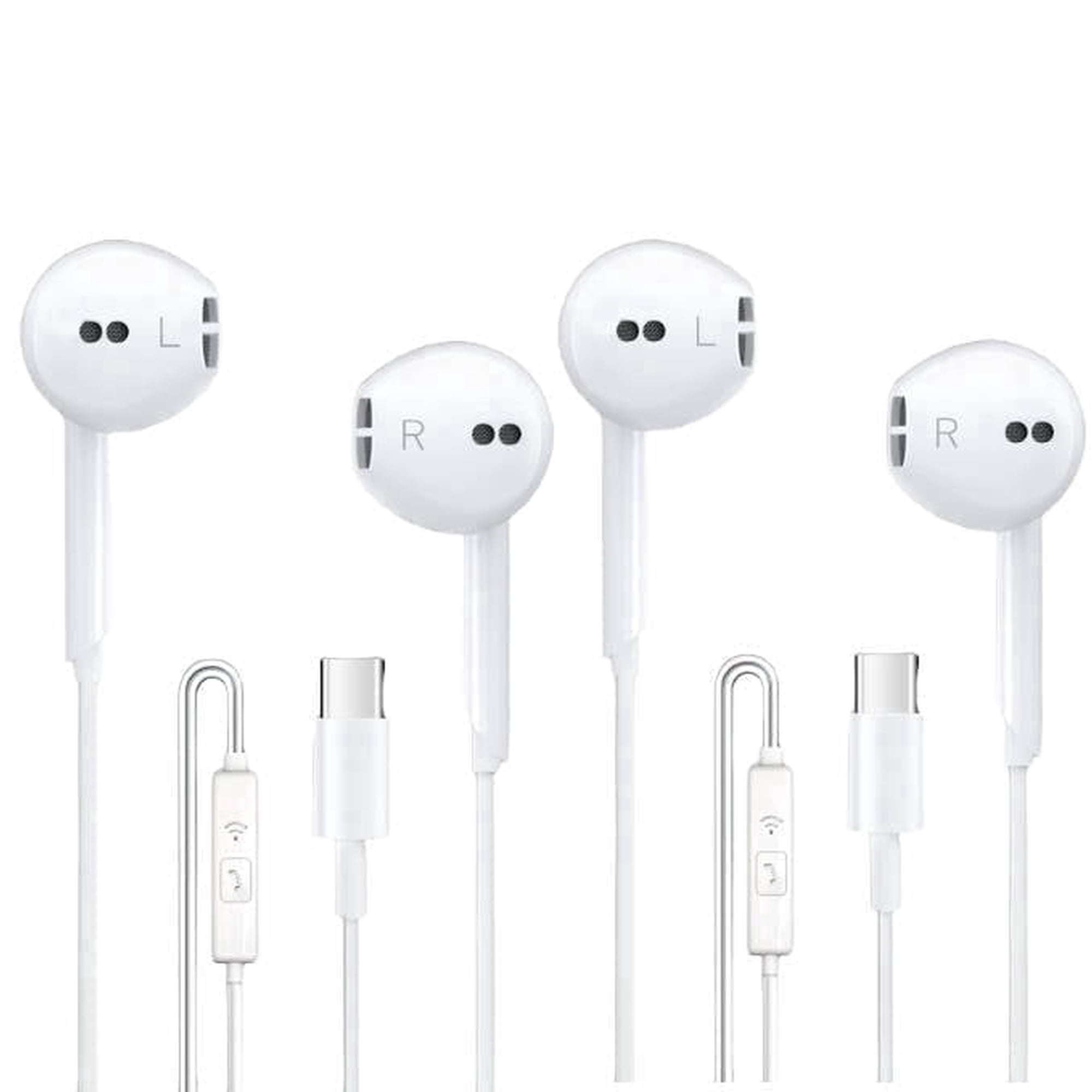 USB C Headphones Wired for iPhone 16/15, 2 Pack Type C Wired Headphones Earbuds Earphones in-Ear HiFi Stereo Sound with Mic Volume Control for iPhone 16/15 iPad Pro/Samsung Galaxy Ultra/USB-C Tablets