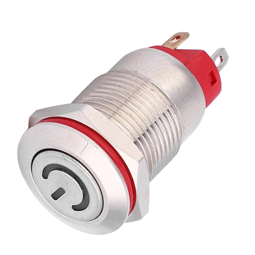 Details about   White 100~240V 4 Pin 12mm Metal Button Switch Power Shaped LED Self-Lock Switch 