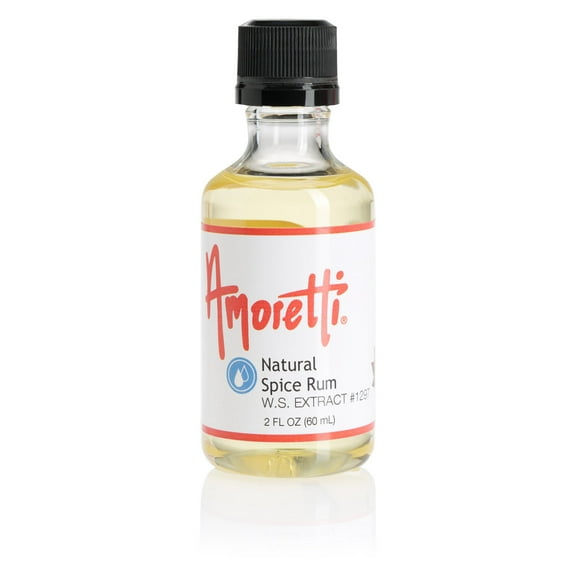 Amoretti - Natural Spice Rum Extract Water Soluble 2 oz - Highly Concentrated & Perfect For Pastry, Savory, Brewing, and more, Preservative Free, Vegan, Kosher Pareve, Keto Friendly