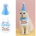 thumbnail image 1 of Pañuelo azul para mascotas - Mini perros y gatos - Bufandas y gorro para fiestas - Disfraz de cumpleaños para mascotas - Accesorios, 1 of 5