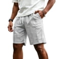 thumbnail image 2 of Mens Summer Striped Shorts Casual Drawstring Elastic Waist Quick Dry Lounge Shorts with Pocket Vacation Beach Clothes Black 3XL, 2 of 5