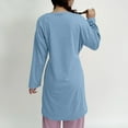 thumbnail image 6 of Riecok Robes for Women Plus Size Cozy Soft Long Sleeve Warm Bathrobe with Tie Closure Comfortable Nightdress Light Blue L, 6 of 8
