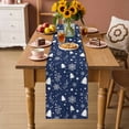 thumbnail image 2 of Navy Blue Christmas Table Runner 108 Inches Long Farmhouse Dress Scarves, Xmas Trees Snowflake Winter Botanical Dining Tablerunner for Coffee Table/Kitchen Island/Party Décor, 13" x 108", 2 of 8