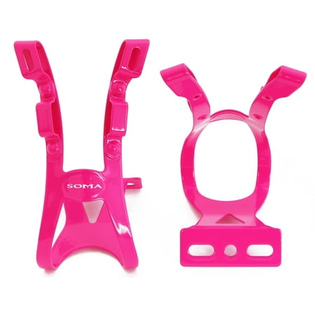 Soma Oppy XX 2-Strap Toe Clips Pink L/XL Pair Track Fixed Gear Road
