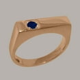 thumbnail image 2 of LBG British Made Spectacular 14k Rose Gold Natural Sapphire Mens Band Ring - 33 size options - Size 10.5, 2 of 6