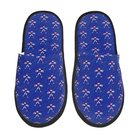 Balery Hockey Slient Indoor Furry Fleece Comfort House Shoes Soft Non-Slip Home Shoes Cotton slippers House Slippers-- Medium