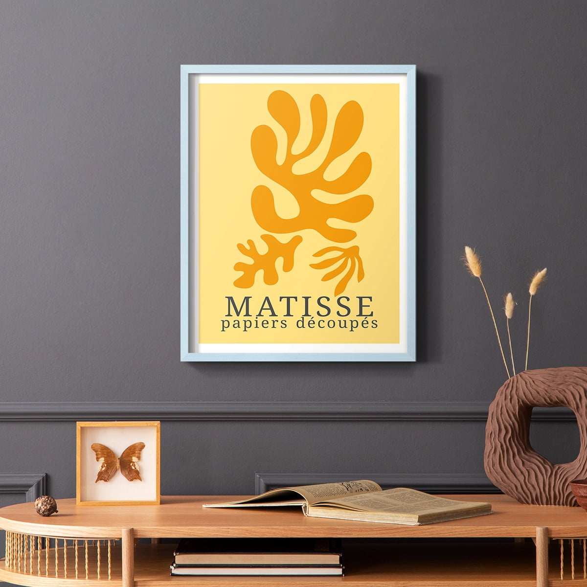 Matisse CCCLVIII in Blue Solid Wood 11 x 14 Framed Print