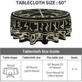 thumbnail image 4 of Viking Nordic Celtic Symbol Round Tablecloth Thicken Desk Cloth Washable Table Cover Table Cloth for Kitchen Daily Dinning Party Tabletop Decor 60 Inch, 4 of 6