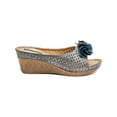 thumbnail image 2 of Good Choice Womens Juliet Faux-Leather Wedge Sandals Gray 6 Medium (B,M), 2 of 3