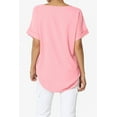 thumbnail image 2 of Women's PLUS Lightweight Woven Dolman Short Sleeve Boat Neck Relaxed Blouse Basic Top, 2 of 7