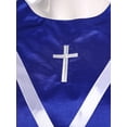 thumbnail image 3 of Runhomal Robe de Performance Chorale Unisexe avec Col en V, Foulard de Choeur pour Église, Tenue de Choeur avec Bourreau et Croix Bleu TG/170, 3 of 6