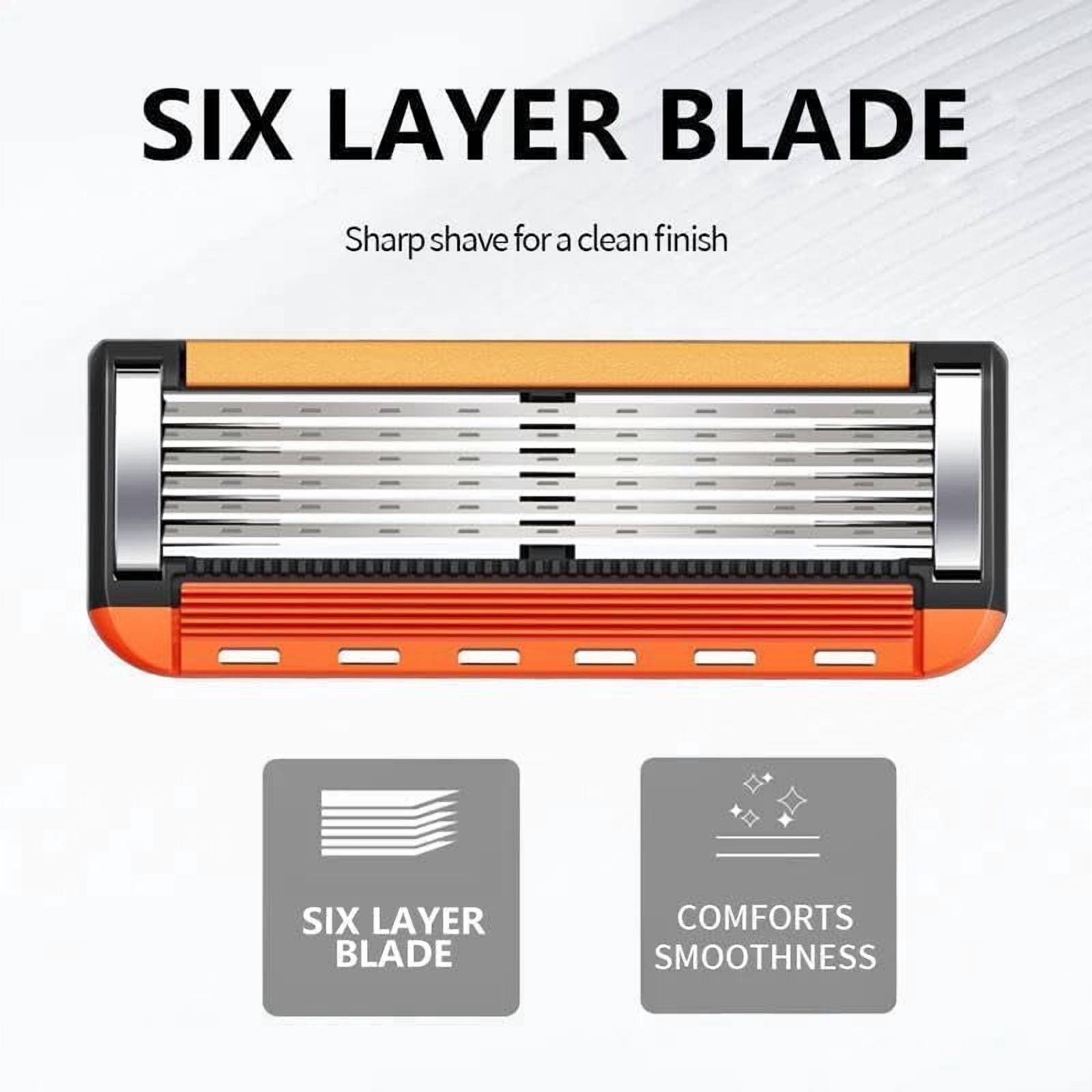 2026 New Men's Razor Blade Replacement Set with Free Handle - Ultra Sharp Stainless Steel Blades for Smooth Shaving, Long Handle Double Edge Razor Blades, Travel Carry Handling Manual Shaver(12Pcs)