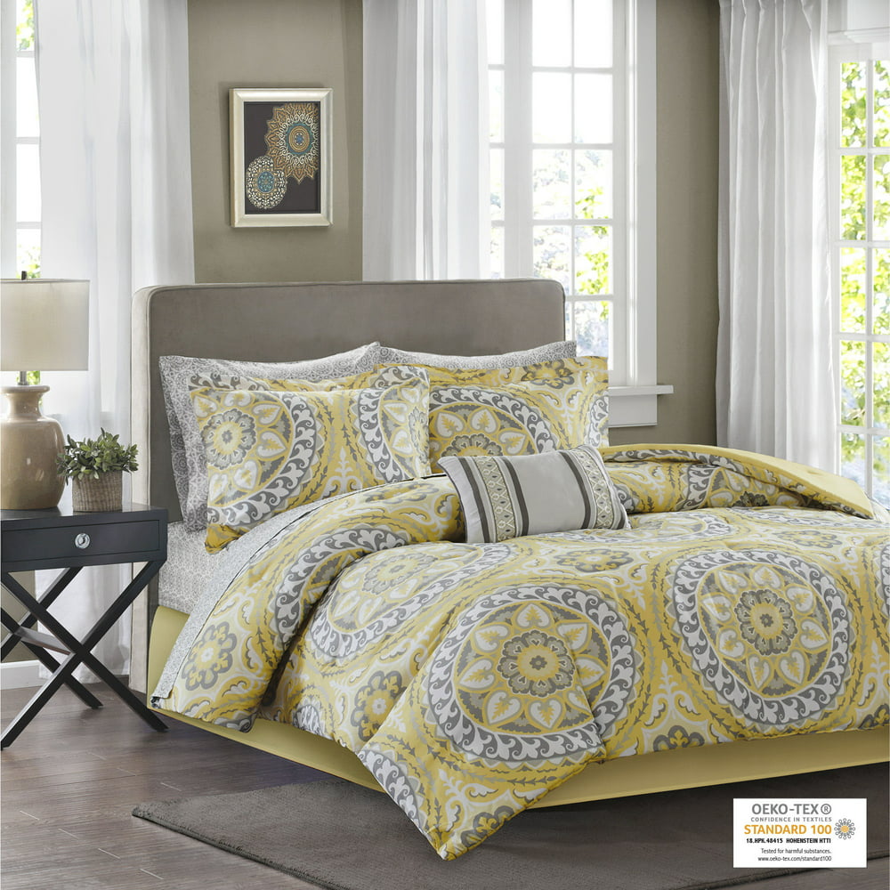 Home Essence Nepal Bed in a Bag Comforter Bedding Set, Yellow, Twin ...