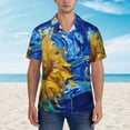 thumbnail image 4 of Balery Whimsical Sunflowers Night Sky Print Men's Hawaiian Shirts Short Sleeve Beach Shirt Relaxed Fit Vacation Button Down Shirts-Medium, 4 of 9
