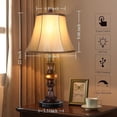 thumbnail image 3 of Skdwakiz 22" Table Lamps Set of 2, Lamps for Bedroom with USB Charging Ports, 3 Way Dimmable Touch with Linen Fabric Lampshade, Modern Small Table Lamp for Nightstand, Living Room (Bulbs Include), 3 of 10