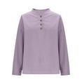 thumbnail image 6 of ZUKMRJPC Women's V Neck Button Long Sleeve Shirts Solid Color Fashion Cute Corduroy Pullover Sweatshirt Casual Lightweight Spring Tops, 6 of 7