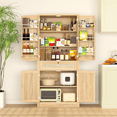 thumbnail image 6 of HAUXITIO 70" Tall Pantry Cabinet with 4 Doors,Drawers & Adjustable Shelves for Kitchen & Dining Room,Oak, 6 of 6