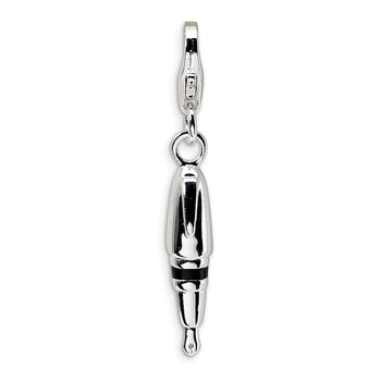 925 Sterling Silver 3-D Enameled Pen w/Lobster Clasp Charm