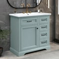 thumbnail image 2 of 36" Freestanding Bathroom Vanity with Ceramic Sink and 4-Drawer Storage Organizer (Grey), 2 of 8