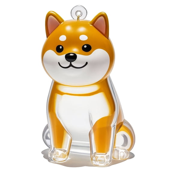 Transparent Dog Hair Keepsake Keychain Charm - Shiba Inu Pet Hair Memorial Storage Box, Decorative Pendant, Memorial Keychain