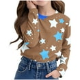 thumbnail image 2 of Maean Boys Girls Shirts Star Printed Long Sleeve Crewneck Tshirts Casual Loose Tee Blouse for 3-14 Years, 2 of 7